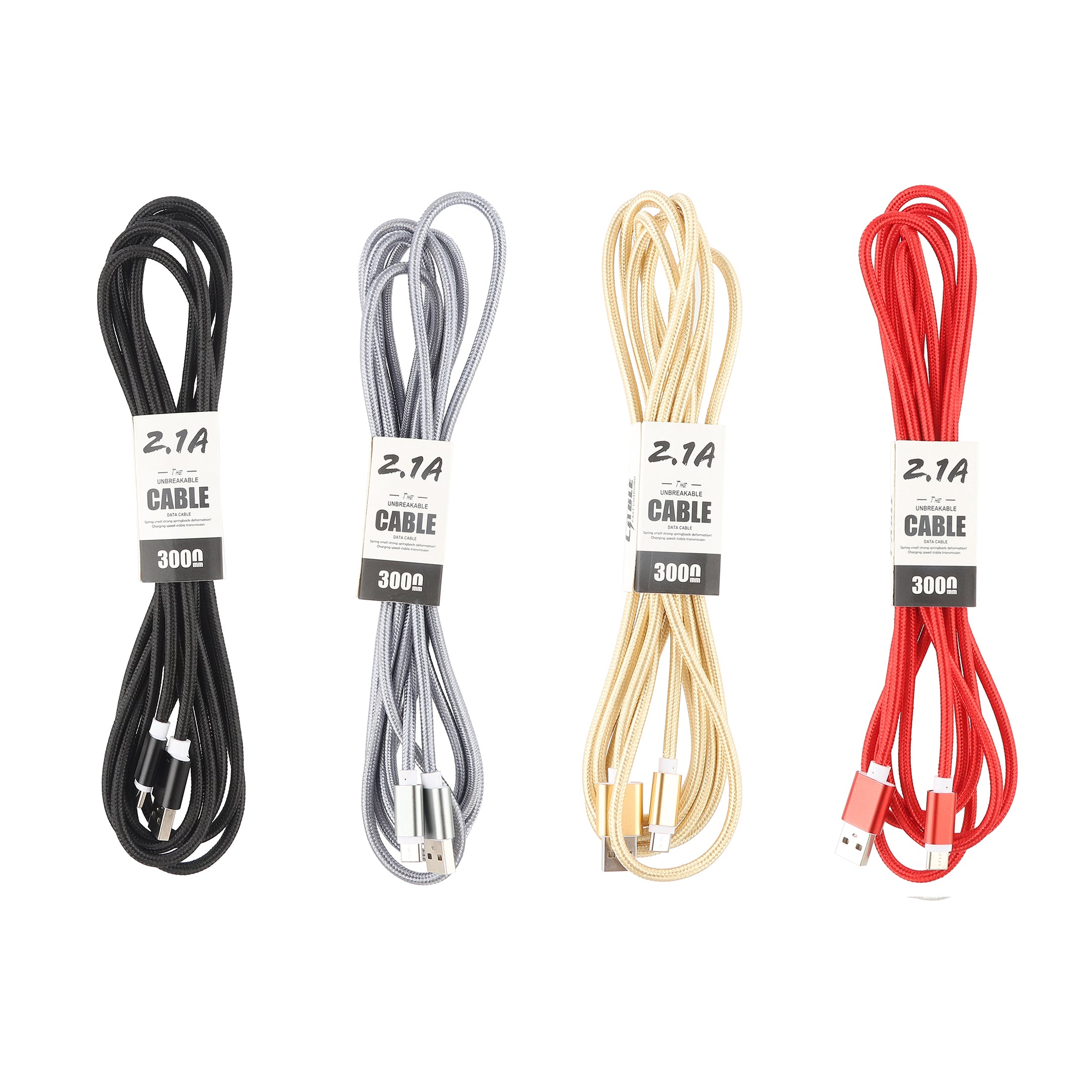 Order Wholesale Fast Charging USB Type-C Cable 3m Mixed Colors — Bulk USB-C Cables for Convenience Stores Canada