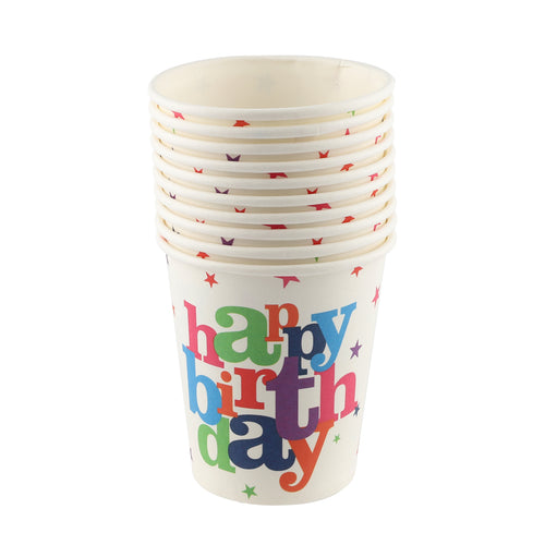 Birthday Paper Cups 10pc Pack Packaged — Order Wholesale Party Supplies Calgary