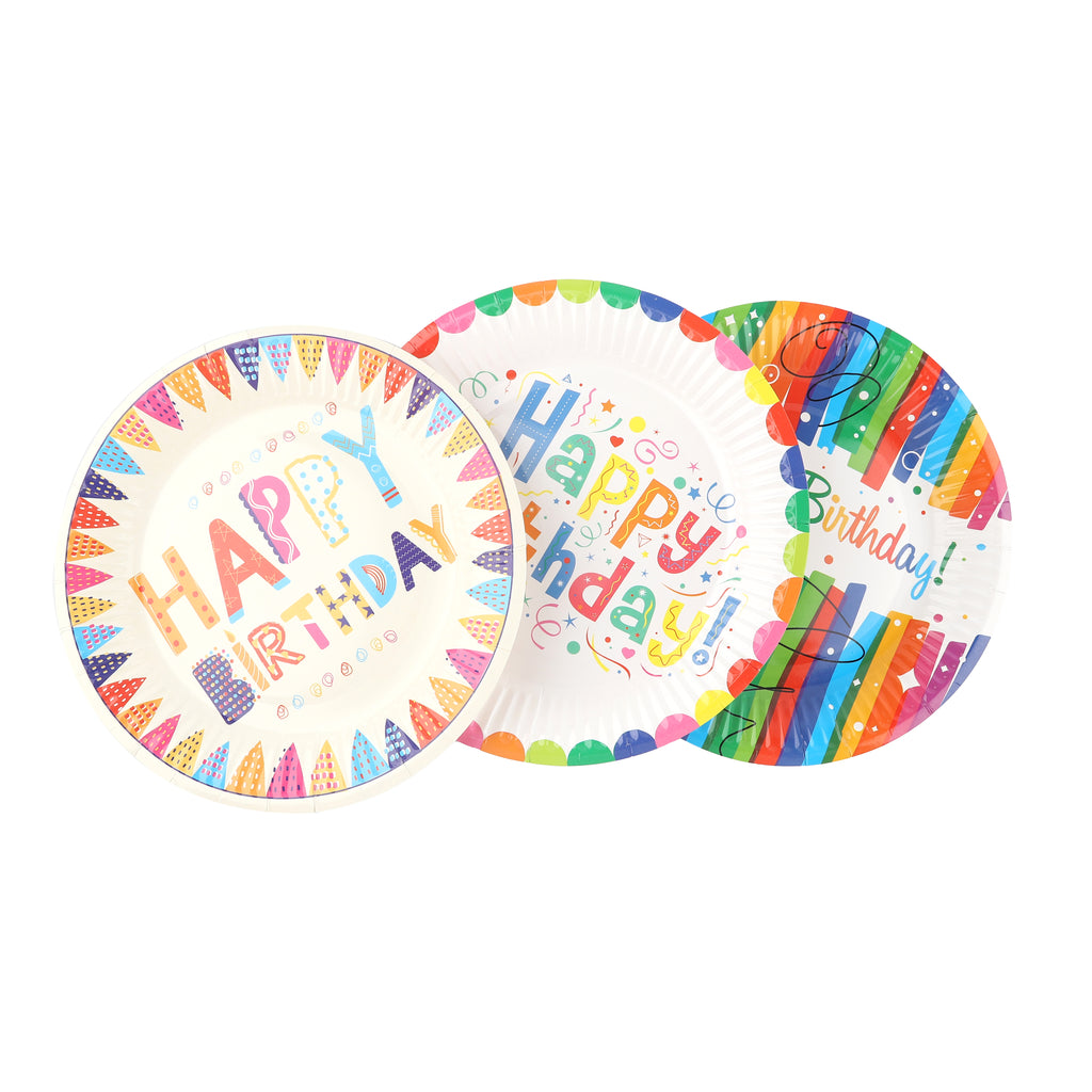 Disposable Birthday Plates Side View — Bulk Party Products for Stores Canada
