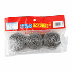 Steel Scrubber 3pc Pack Packaged — Stock Up Wholesale Kitchen Cleaning Supplies for Grocery Stores Calgary Alberta