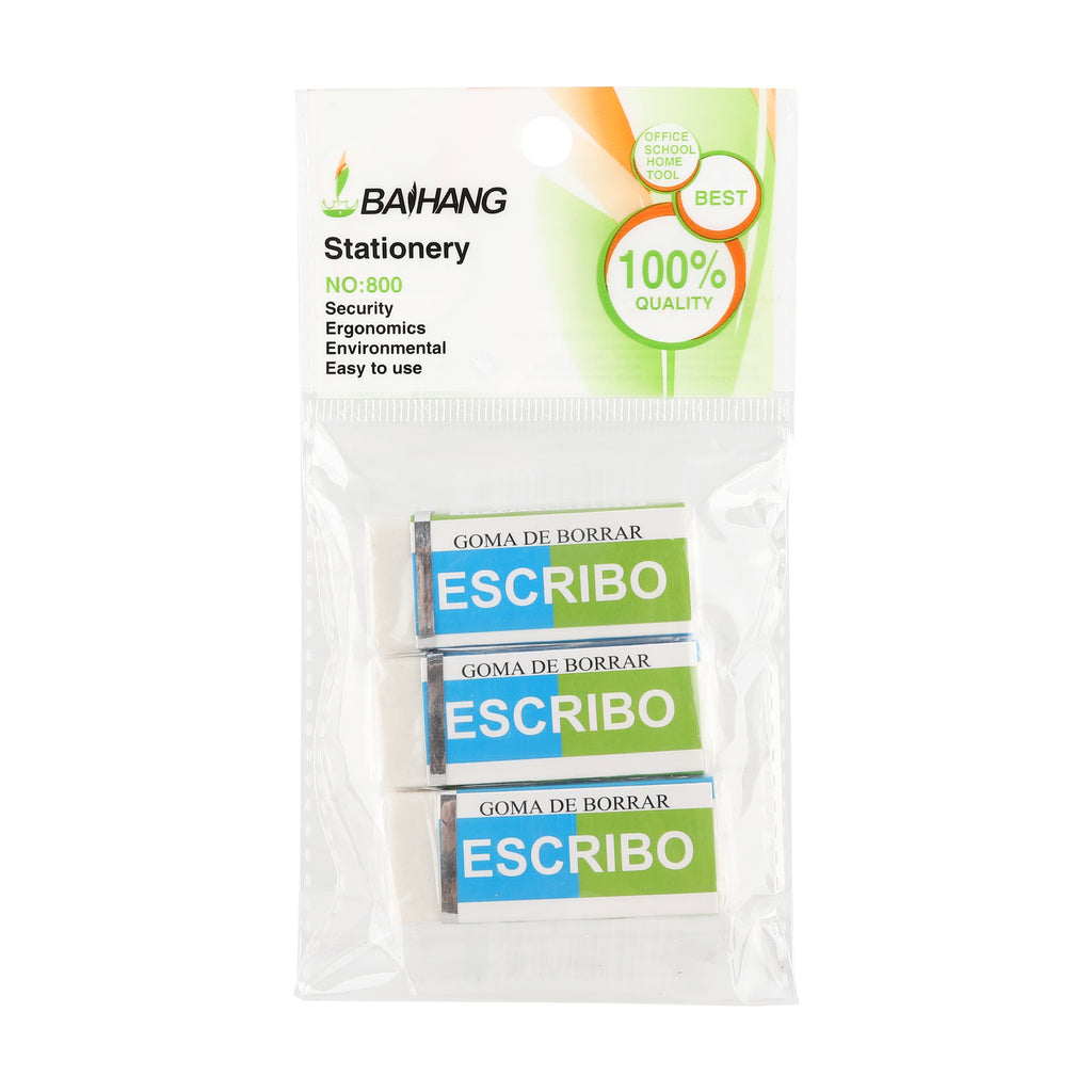 Wholesale Pencil Erasers 3-Pack 5.8x2x1cm — Bulk Erasers for Schools and Offices Canada