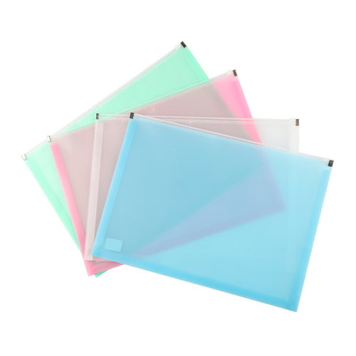 Wholesale Document File Bag 38x27.5x3cm 4 Mixed Colors — Bulk File Folders for Offices Canada