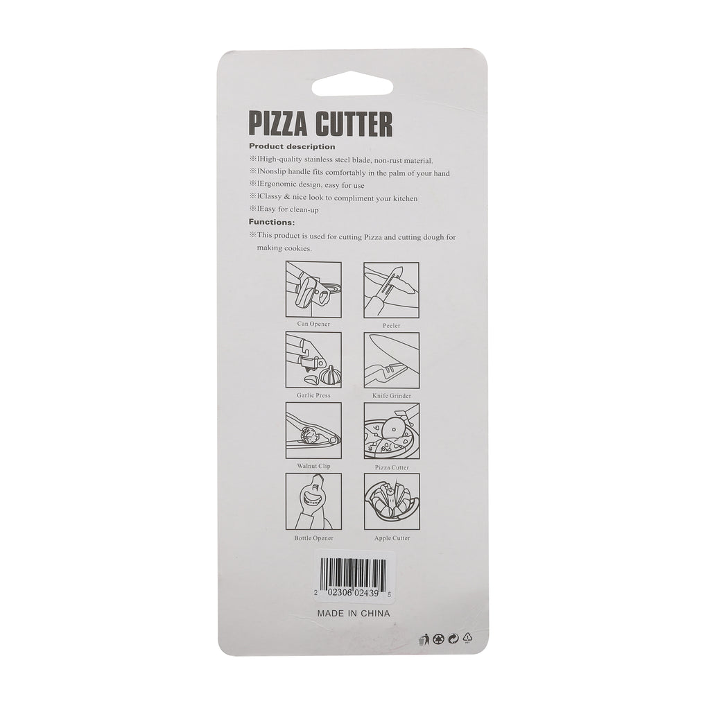Pizza Cutter Wooden Handle 17cm Packaged — Stock Up Wholesale Food Service Supplies for Grocery Stores Calgary Alberta