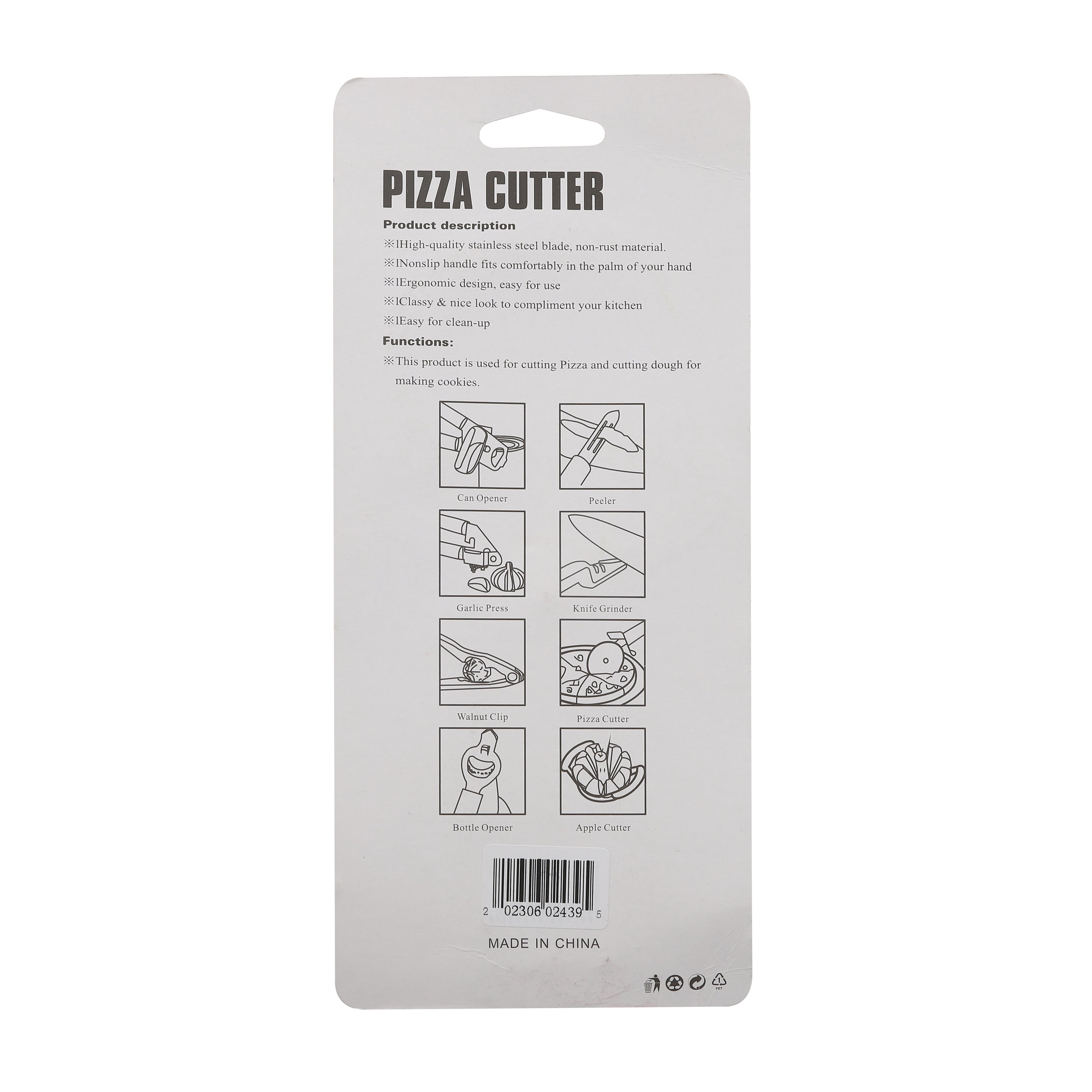 Pizza Cutter Wooden Handle 17cm Packaged — Stock Up Wholesale Food Service Supplies for Grocery Stores Calgary Alberta
