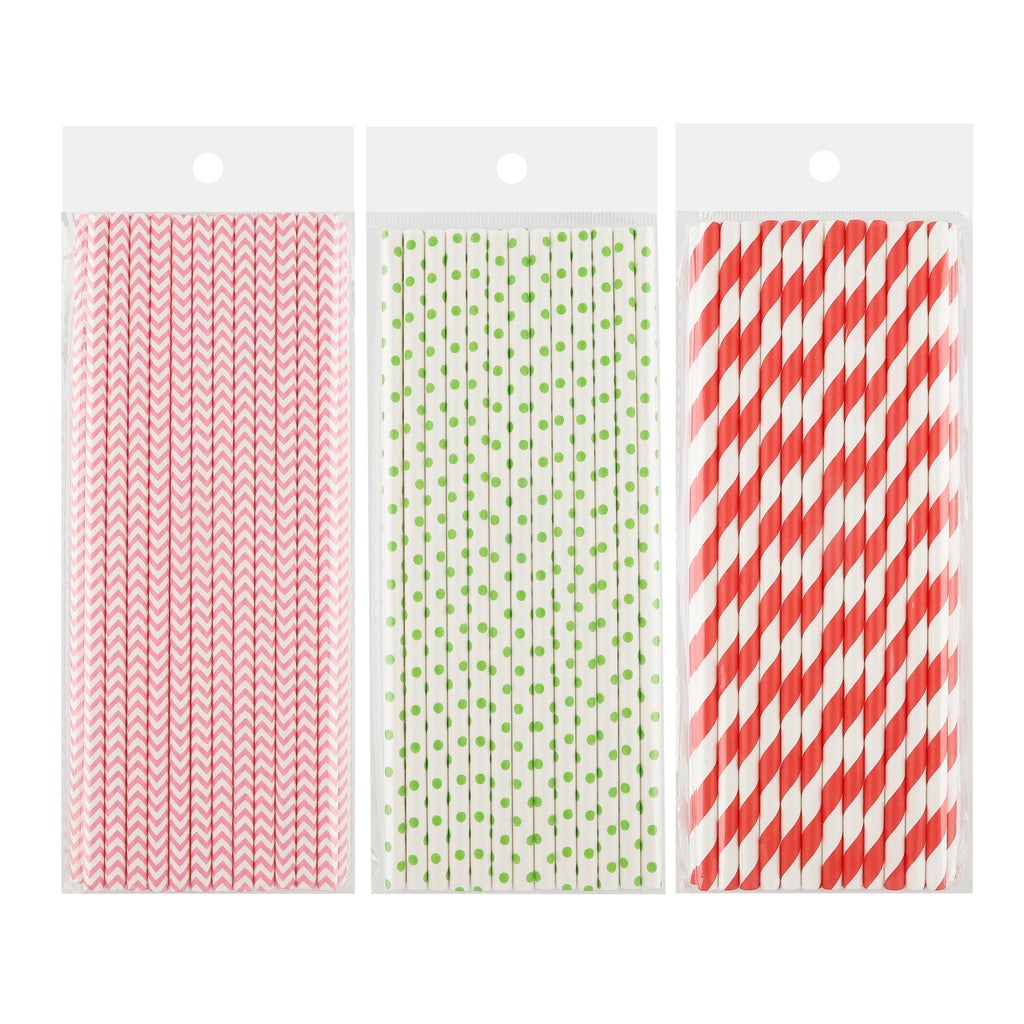 Paper Straws 25pc Mixed Colors Packaged — Order Wholesale Restaurant Supplies Calgary