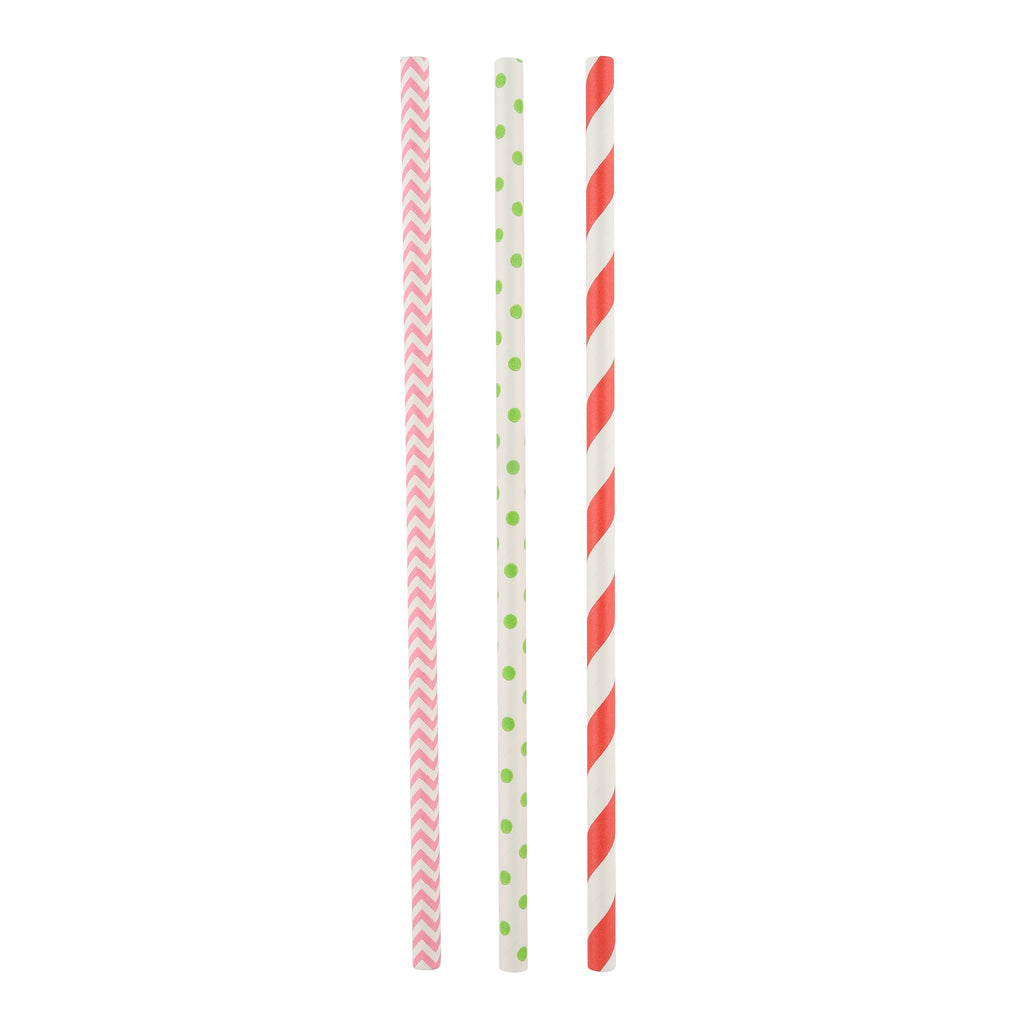 Bulk Paper Straws 25-Pack Assorted Styles — Wholesale Eco-Friendly Straws for Grocery Stores Canada