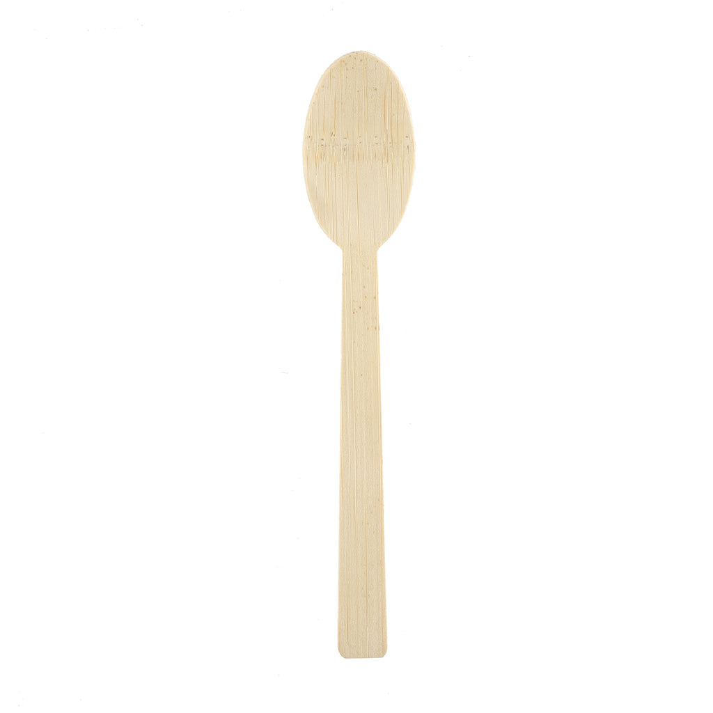 Bamboo Spoon 6pc Pack Packaged — Stock Up Wholesale Eco-Friendly Cutlery for Catering Companies Calgary Alberta