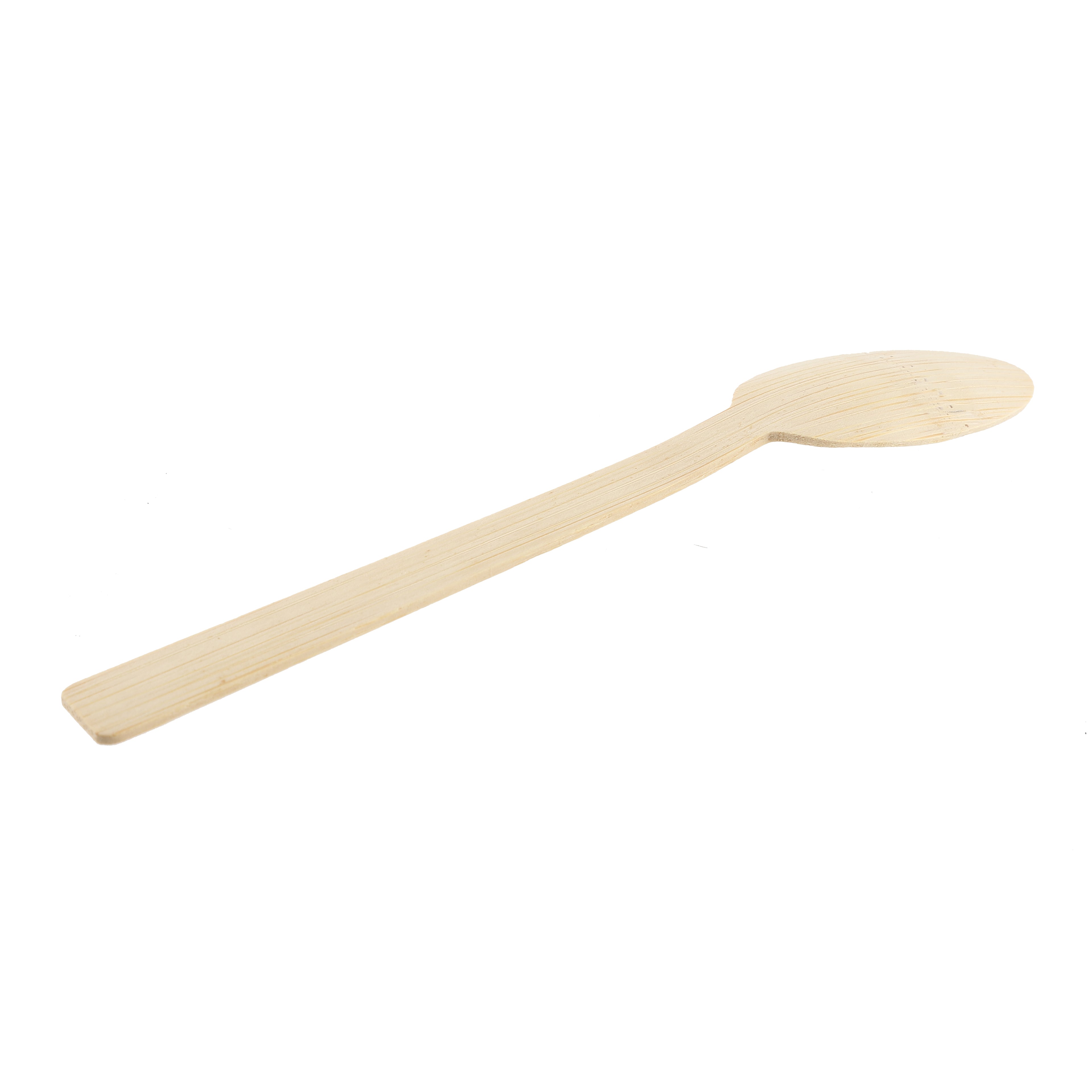 Bamboo Spoons Close-Up 17cm — Low Minimum Order Wholesale Catering Supplies Canada