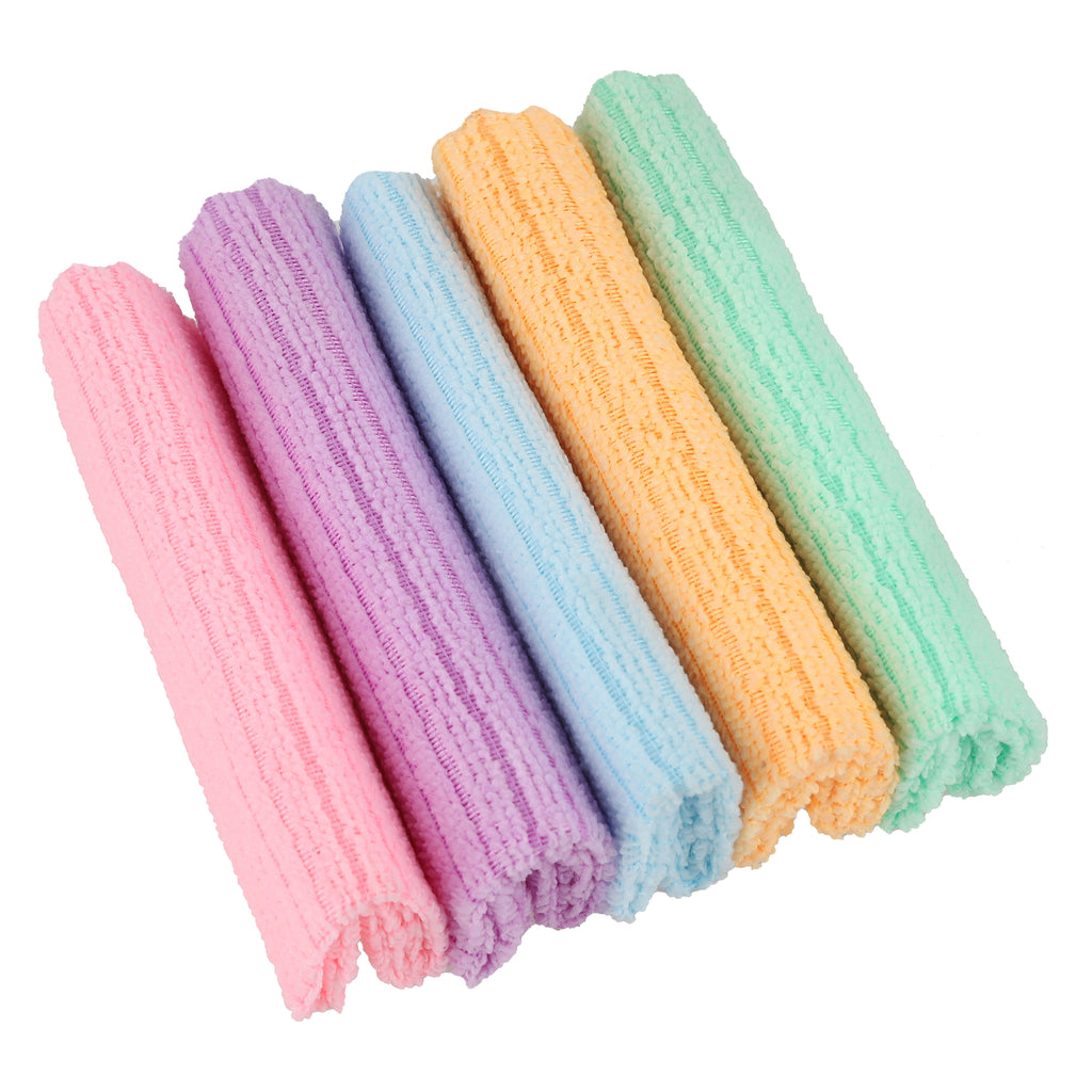 Buy Bulk Microfibre Towels 5-Pack Mixed Colors — B2B Wholesale Cleaning Products Supplier Canada CAD Pricing