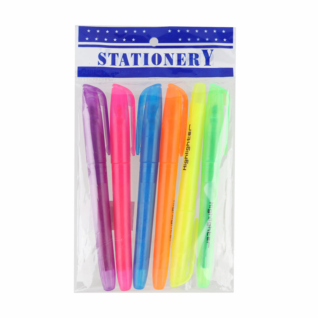 Wholesale Highlighters 6-Pack 6 Colors 14cm — Bulk Highlighter Pens for Offices and Schools Canada