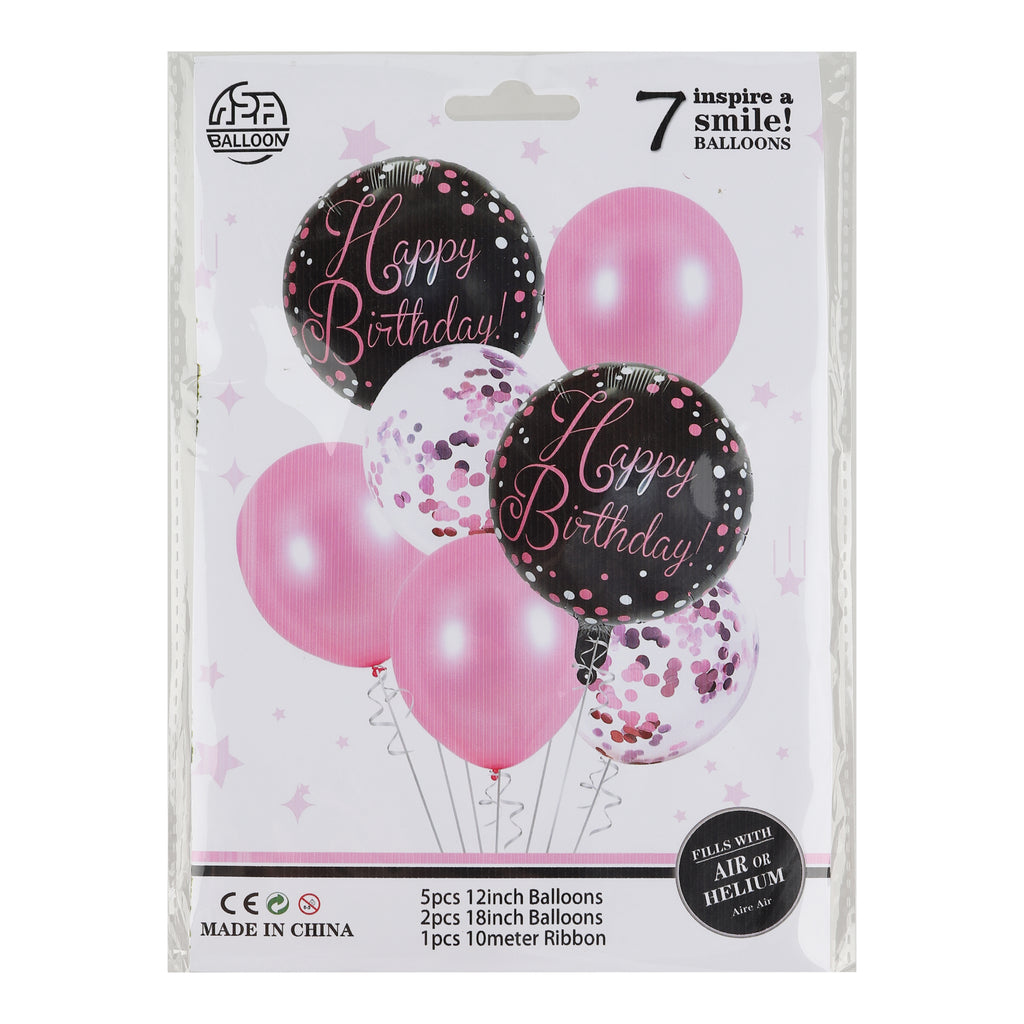 Party Balloon Set 7pc Mix Designs Packaged — Order Wholesale Party Supplies Calgary