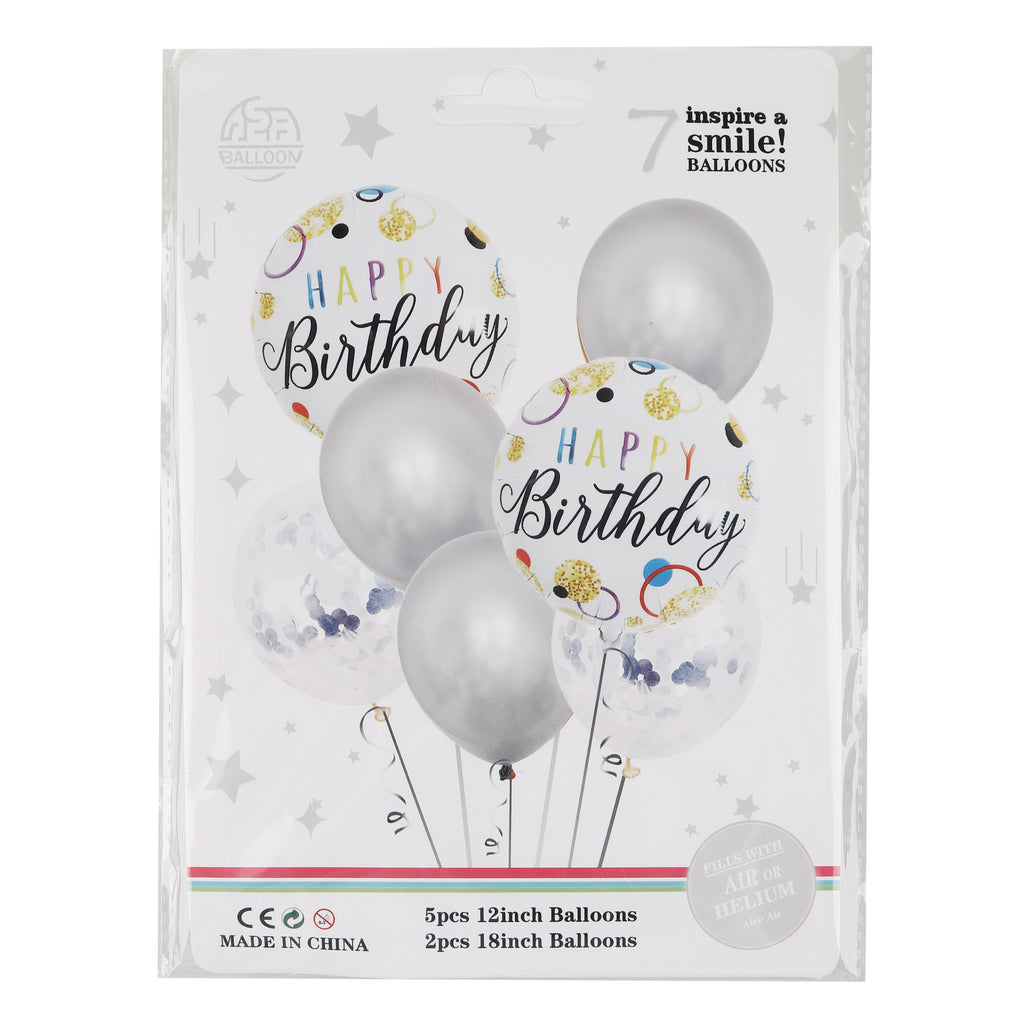 Bulk Party Balloons 7-Pack Mixed Designs — Wholesale Party Supplier Convenience Stores Canada